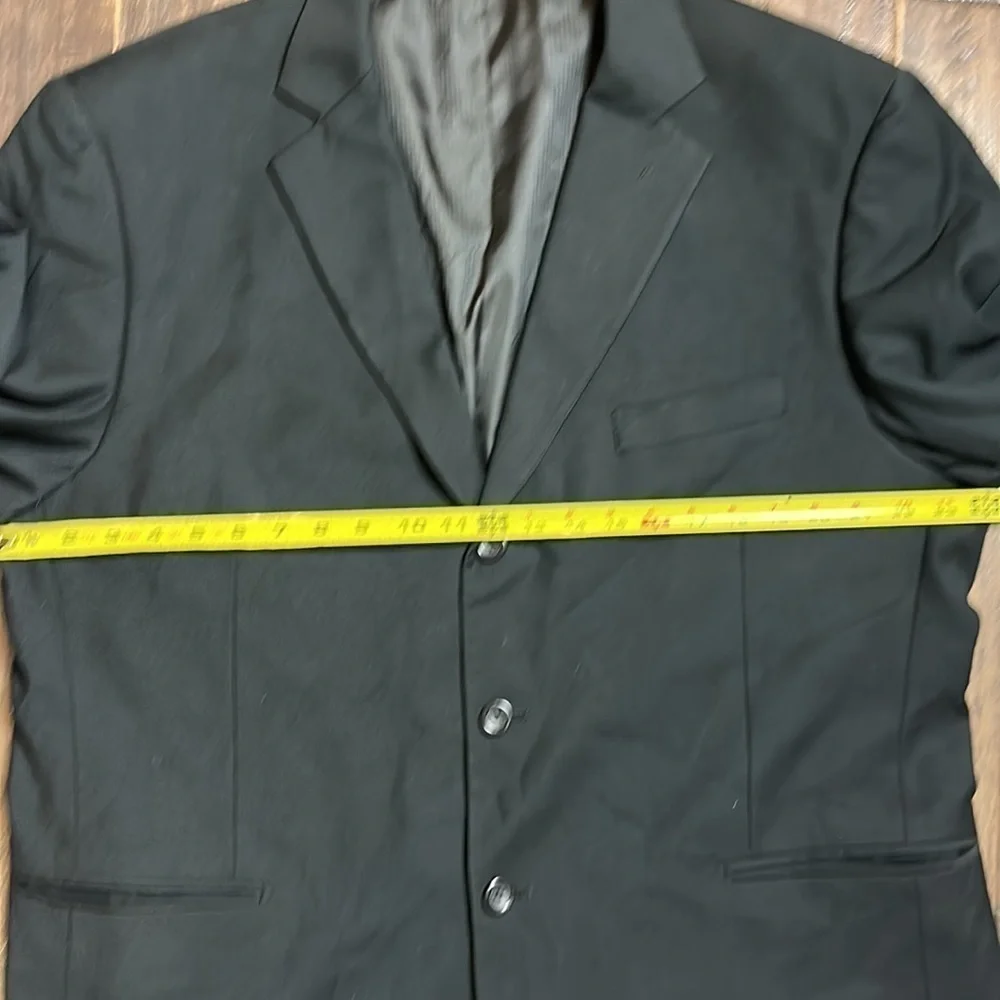 Vinci Mens Black 2 Piece 46R Jacket 40R Pant 3 Button Suit